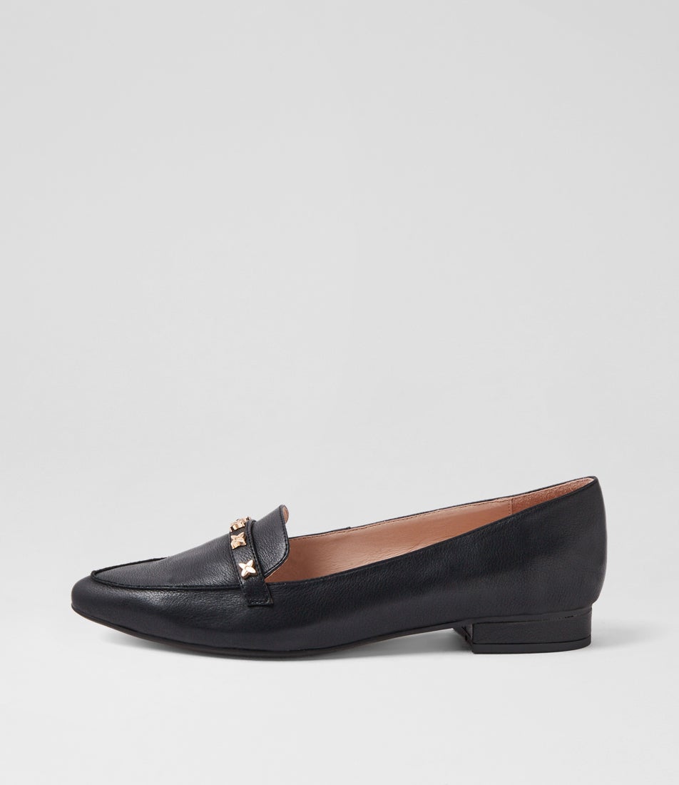 Dysin Black Leather Loafers