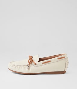 Eliney Cream Tan Leather Loafers Eliney Cream Tan Leather Loafers