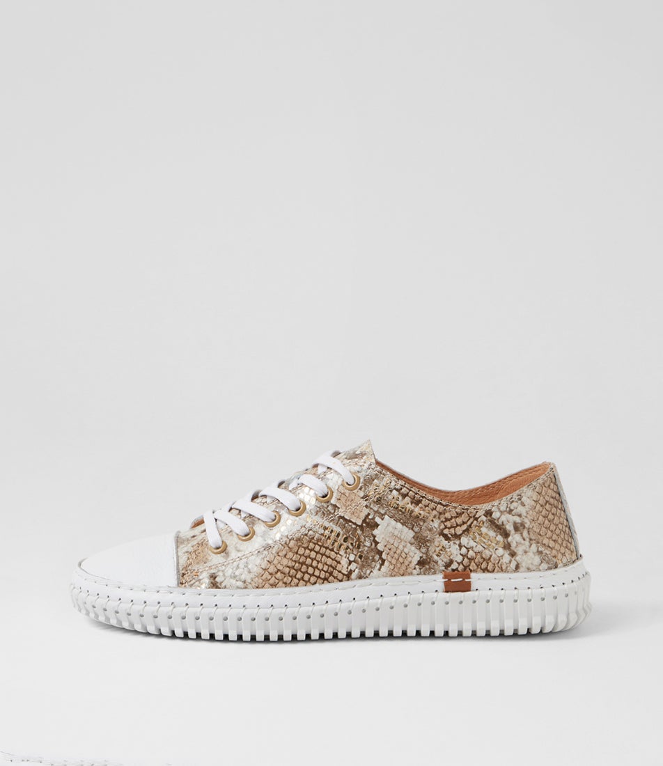 Jitarrs Neutral Metallic Snake Sneakers