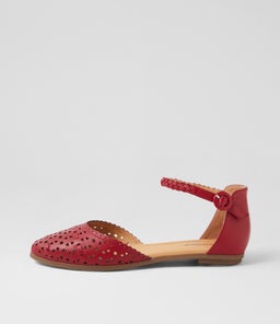 LYNDSIE DF DK RED LEATHER
