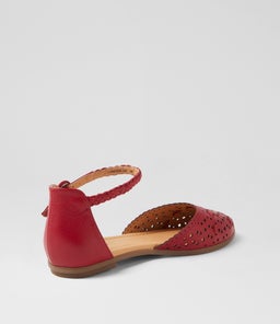 LYNDSIE DF DK RED LEATHER