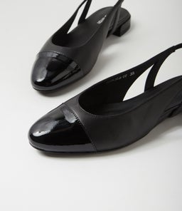 PASCALA DF BLACK BLACK PATENT LEATHER