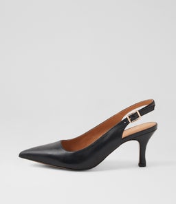 Tiyena Black Leather Heels Tiyena Black Leather Heels