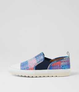 ALAINAH DF WHITE NAVY MULTI LEATHER