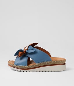 Intreege Denim Tan Leather Sandals Intreege Denim Tan Leather Sandals