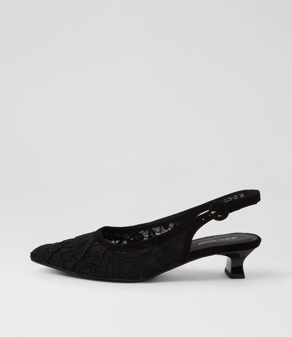 Jaylyn Black Braid Leather Heels