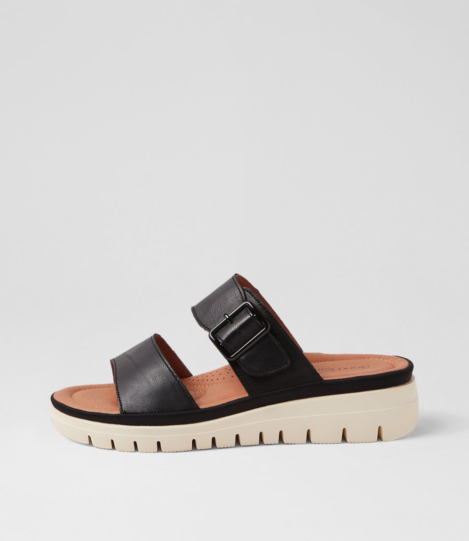 Leeana Black Leather Sandals Leeana Black Leather Sandals