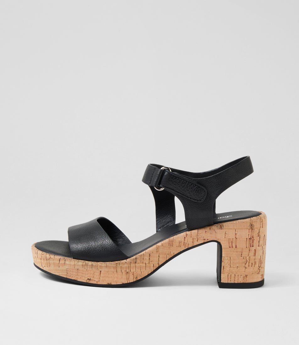 Bollings Black Cork Leather Sandals