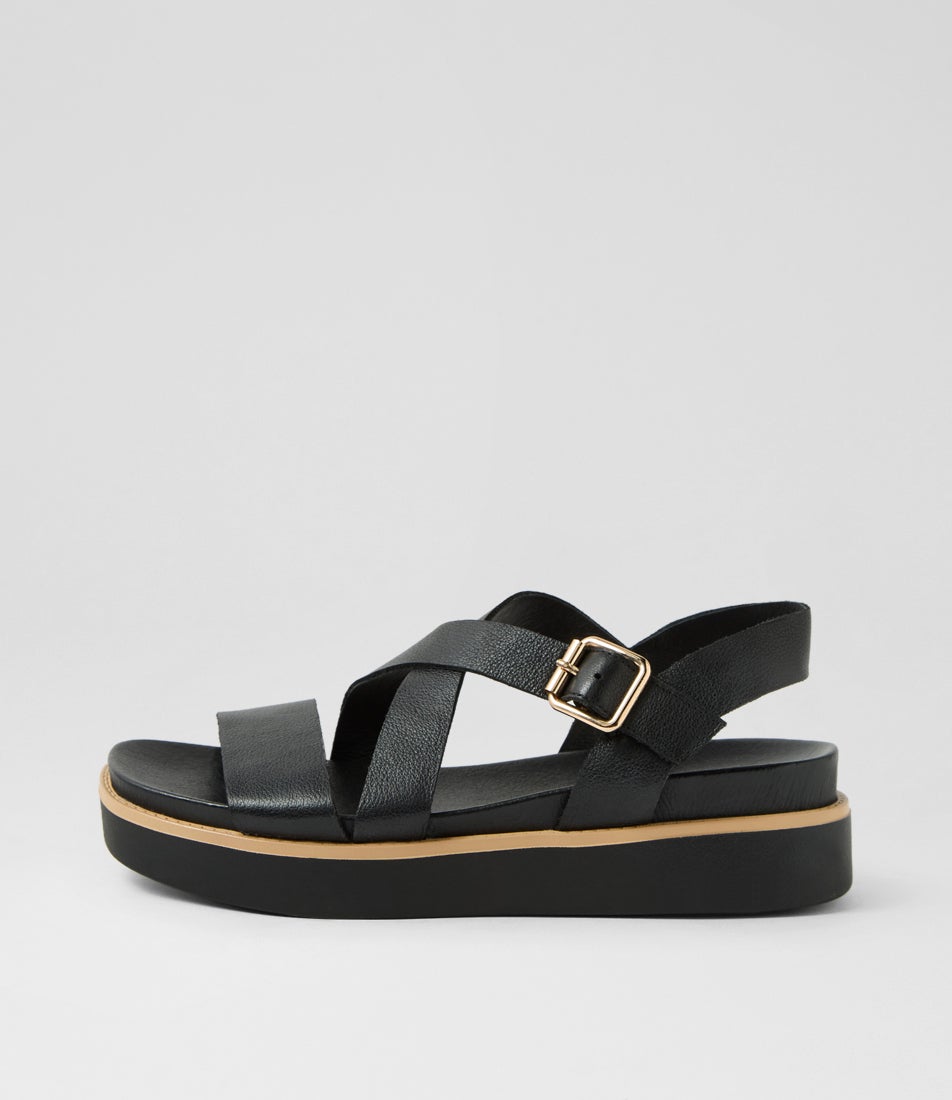 Blaklee Black Leather Sandals Blaklee Black Leather Sandals