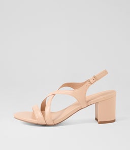 Geness Nude Leather Sandals Geness Nude Leather Sandals