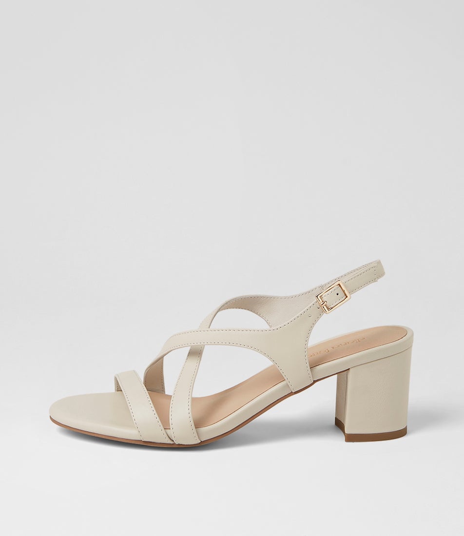 Geness Cream Leather Sandals Geness Cream Leather Sandals
