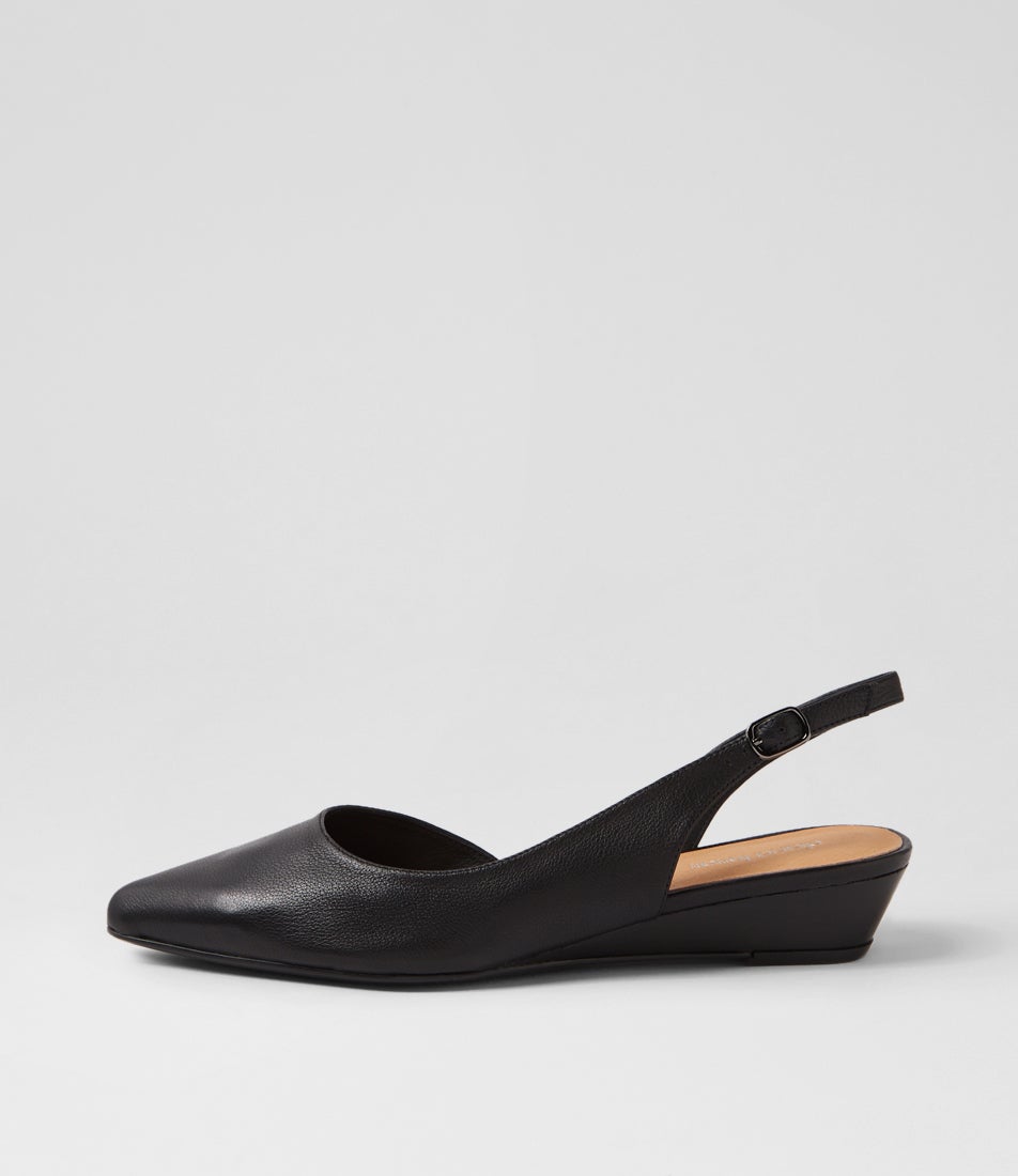 Pleeza Black Leather Heels