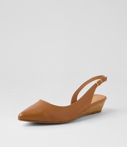 PLEEZA DF DK TAN NATURAL HEEL LEATHER