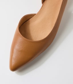 PLEEZA DF DK TAN NATURAL HEEL LEATHER