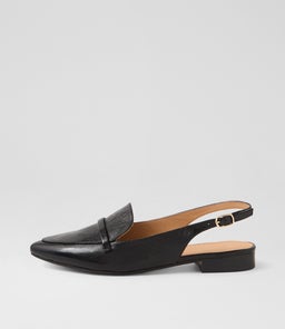 DAINER DF BLACK BLACK HEEL LEATHER