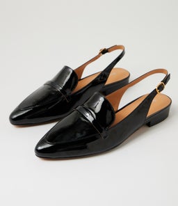 DAINER DF BLACK BLACK HEEL PATENT LEATHER