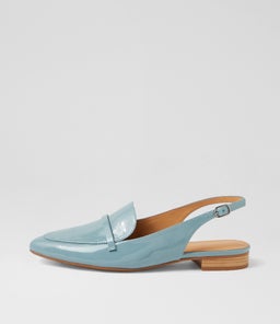 Dainer Denim Natural Patent Leather Flat Shoes Dainer Denim Natural Patent Leather Flat Shoes