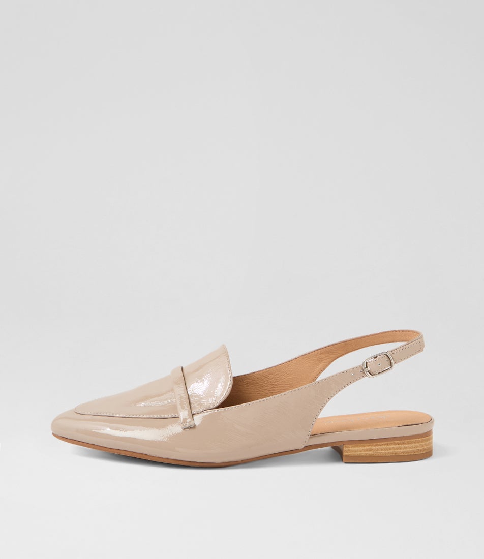 Dainer Taupe Natural Patent Leather Flat Shoes Dainer Taupe Natural Patent Leather Flat Shoes