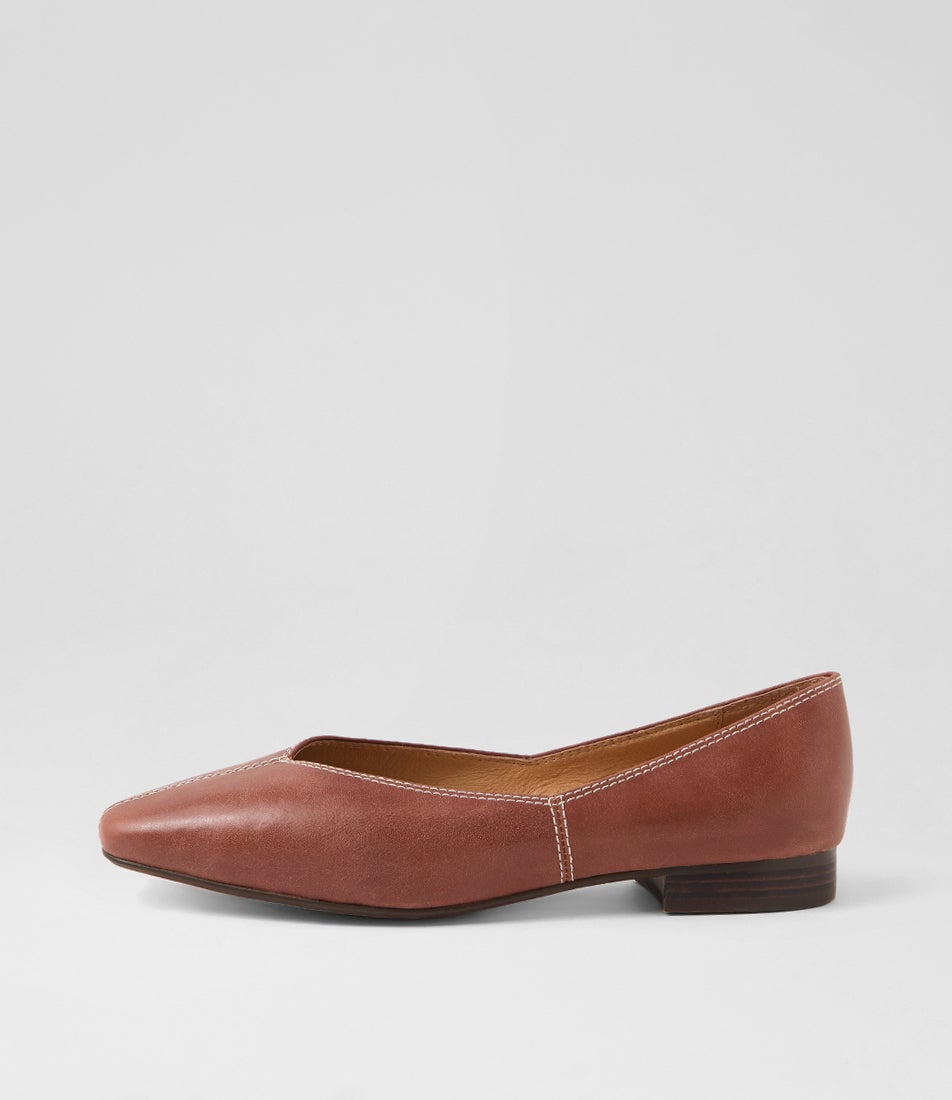 Dolla Walnut Leather Flat Shoes