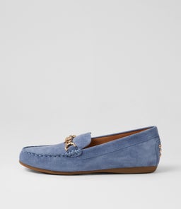 Eroll Soft Blue Suede Flat Shoes Eroll Soft Blue Suede Flat Shoes