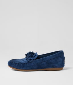 Errin Navy Suede Flat Shoes Errin Navy Suede Flat Shoes