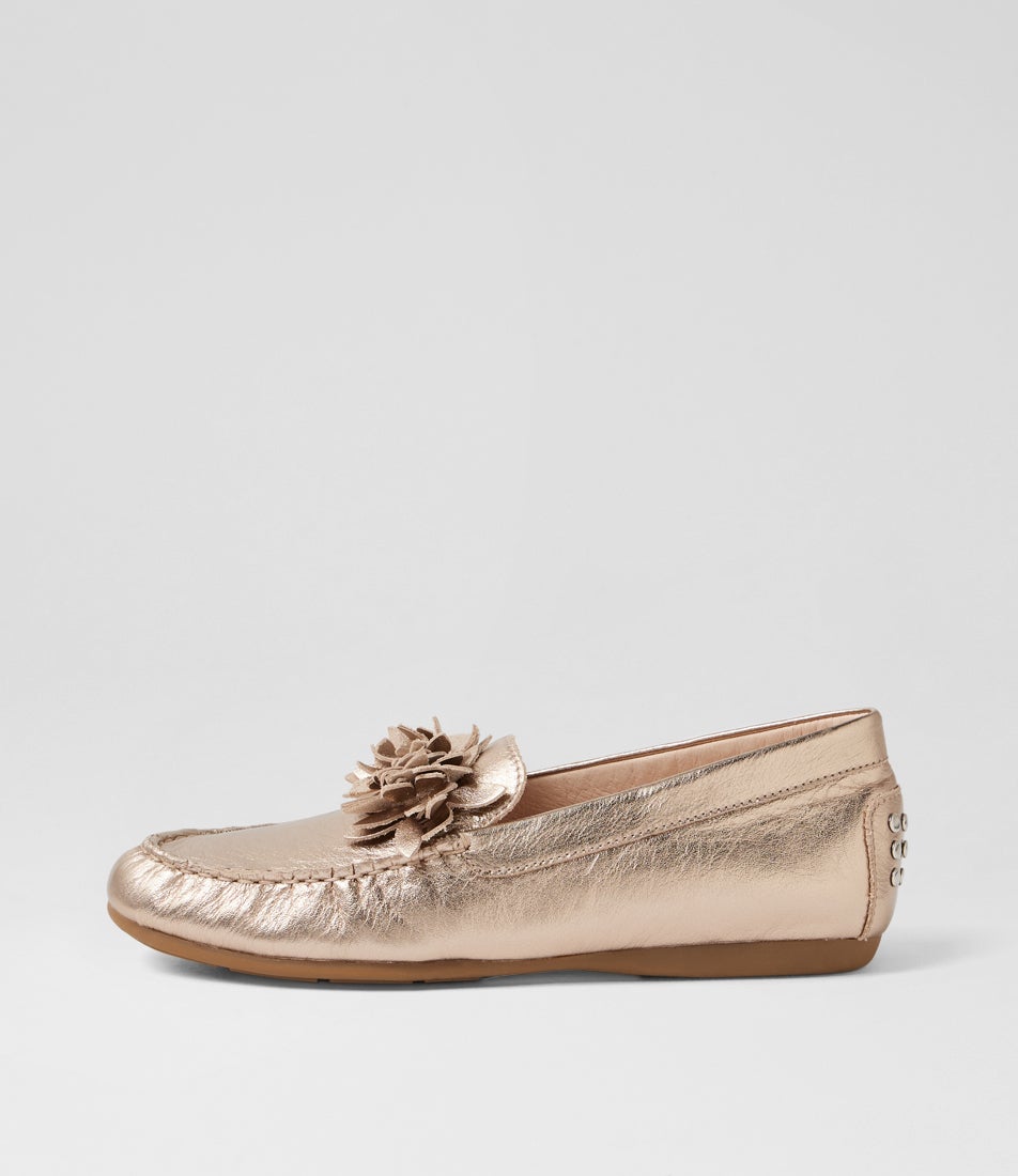 Errin Champagne Leather Flat Shoes