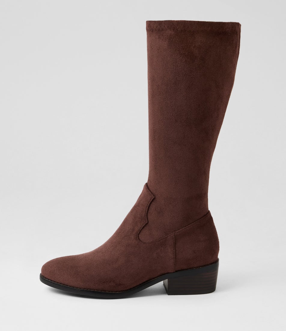 Galt Choc Stretch Microsuede Knee High Boots