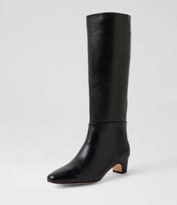 GANALO DF BLACK BLACK HEEL LEATHER