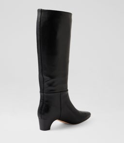 GANALO DF BLACK BLACK HEEL LEATHER