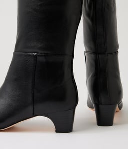 GANALO DF BLACK BLACK HEEL LEATHER