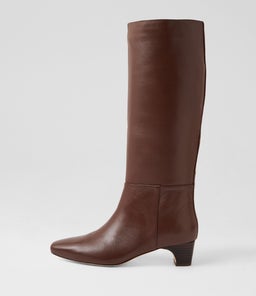 GANALO DF CHOC DK BROWN HEEL LEATHER
