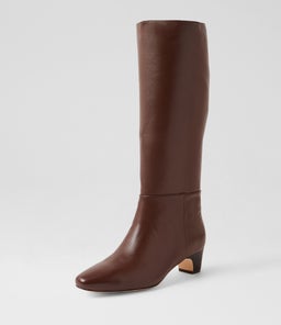 GANALO DF CHOC DK BROWN HEEL LEATHER