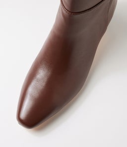 GANALO DF CHOC DK BROWN HEEL LEATHER