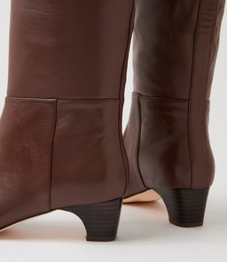 GANALO DF CHOC DK BROWN HEEL LEATHER