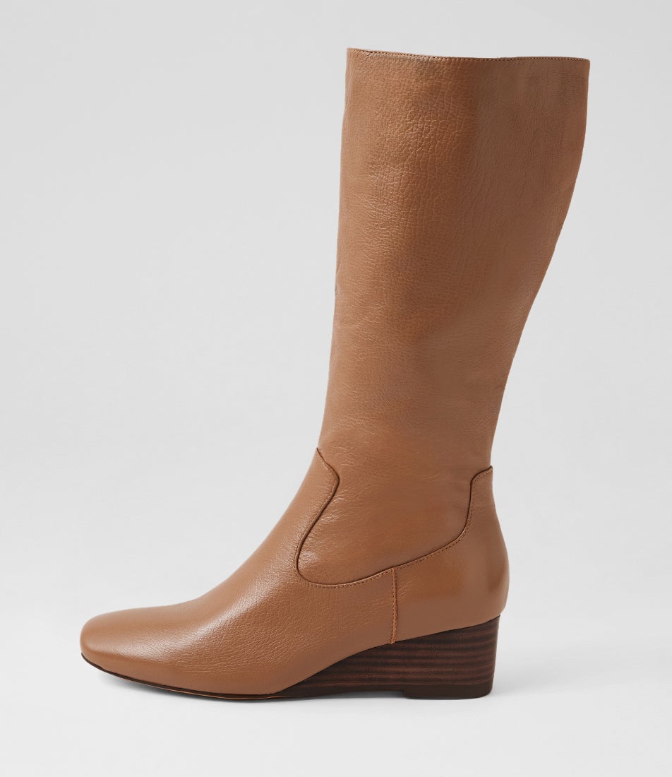 Gittle Light Choc Leather Calf Boots Gittle Light Choc Leather Calf Boots
