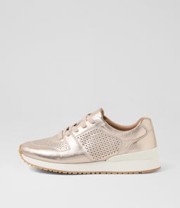 Intro Pale Gold Shrunken Leather Sneakers Intro Pale Gold Shrunken Leather Sneakers