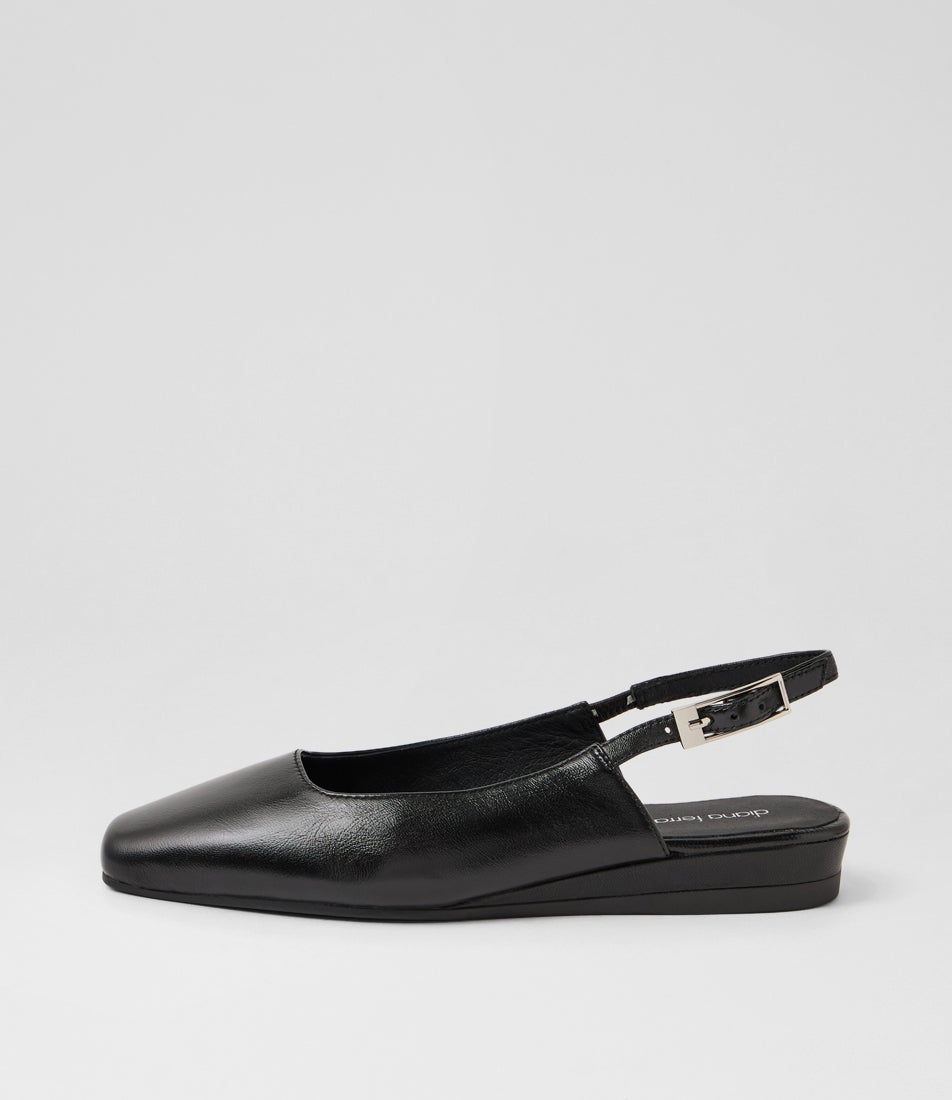 Kailani Black Luxe Leather Slingbacks