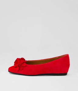 Khloes Red Suede Flat Shoes Khloes Red Suede Flat Shoes