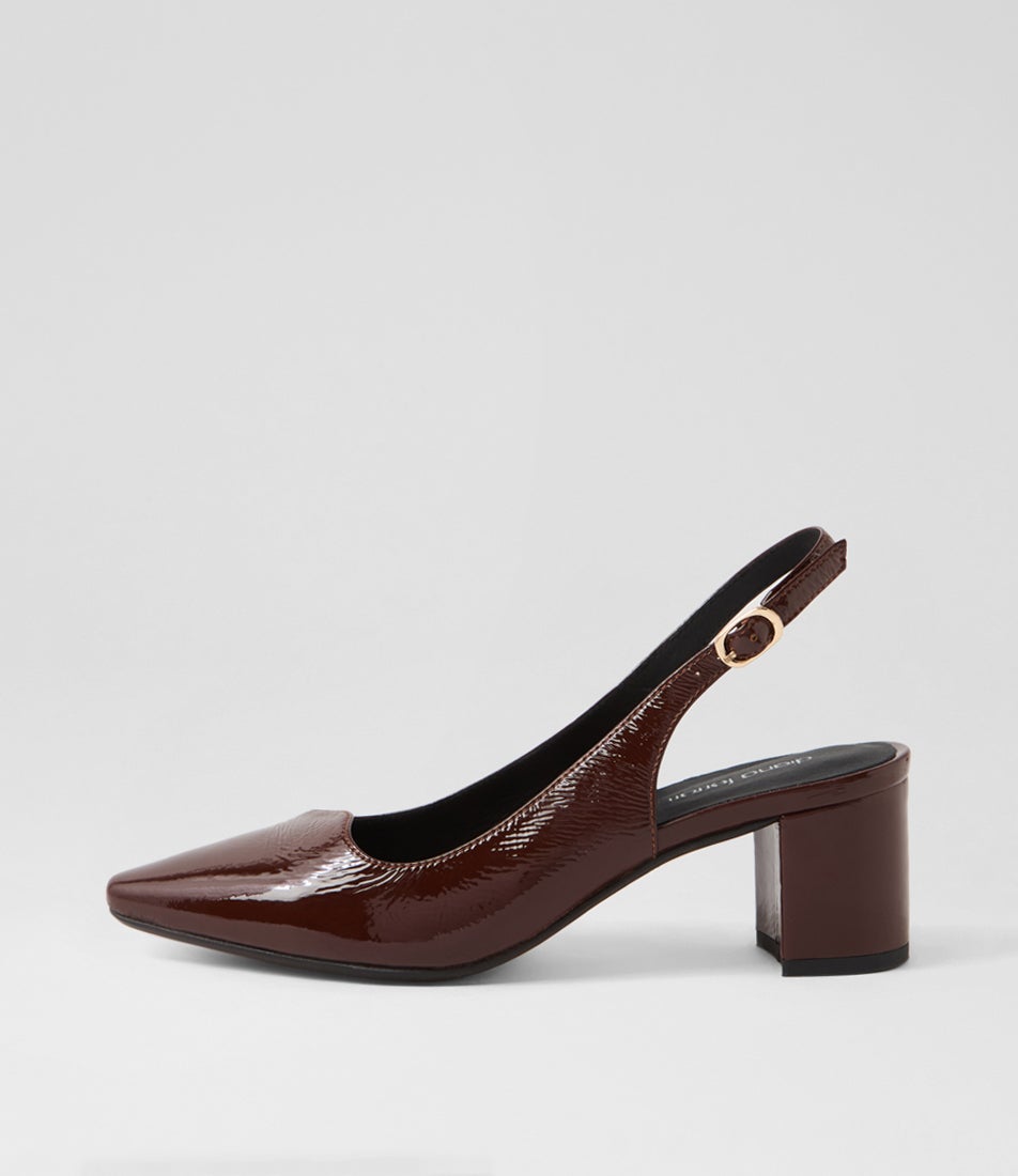 Larno Mahogany Patent Leather Heels Larno Mahogany Patent Leather Heels