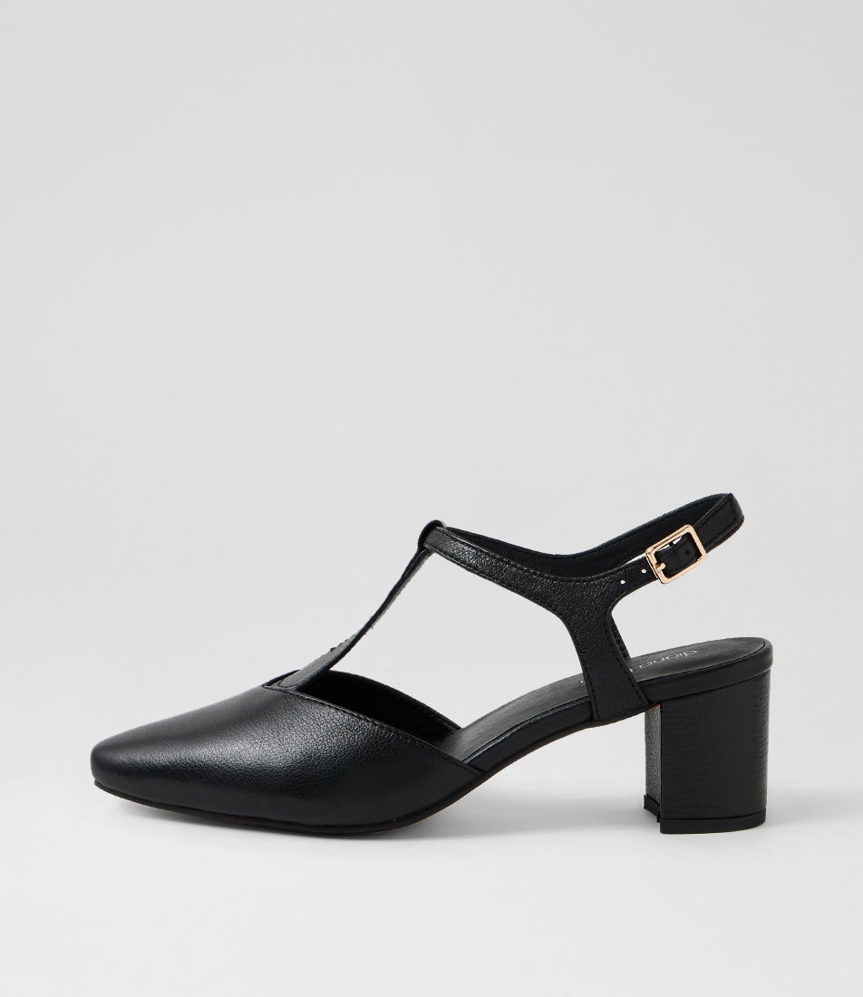 Leonee Black Leather Heels Leonee Black Leather Heels