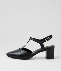 Leonee Black Leather Heels Leonee Black Leather Heels