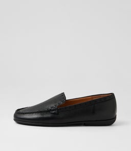 Rana Black Leather Flat Shoes Rana Black Leather Flat Shoes