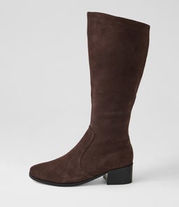 Sental Mid Brown Suede Knee High Boots Sental Mid Brown Suede Knee High Boots