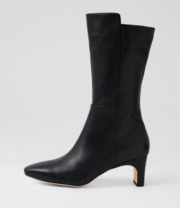 Simplee Black Leather Calf Boots Simplee Black Leather Calf Boots