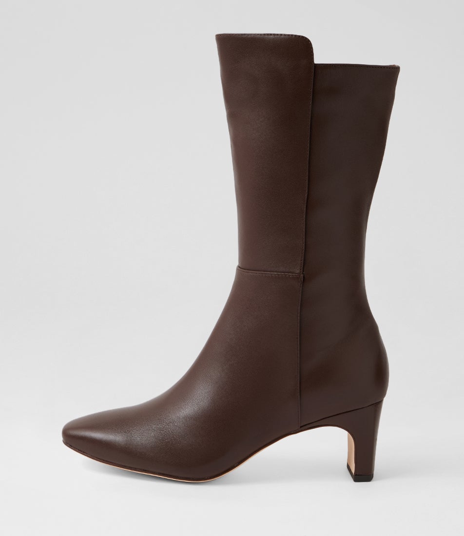 Simplee Choc Leather Calf Boots Simplee Choc Leather Calf Boots