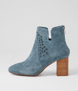 Spesh Steel Blue Natural Suede Ankle Boots Spesh Steel Blue Natural Suede Ankle Boots