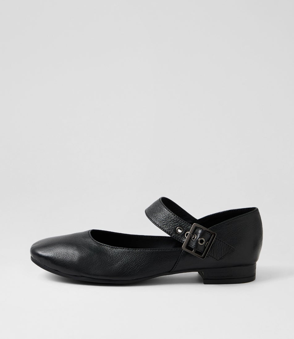 Tomy Black Leather Flat Shoes Tomy Black Leather Flat Shoes