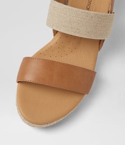HOLA DF TAN NATURAL LEATHER ELASTIC