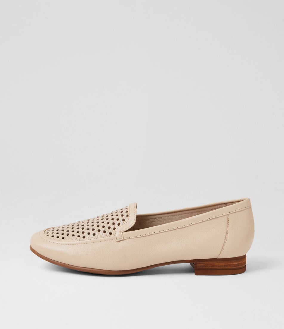 Tillis Cream Leather Flat Shoes