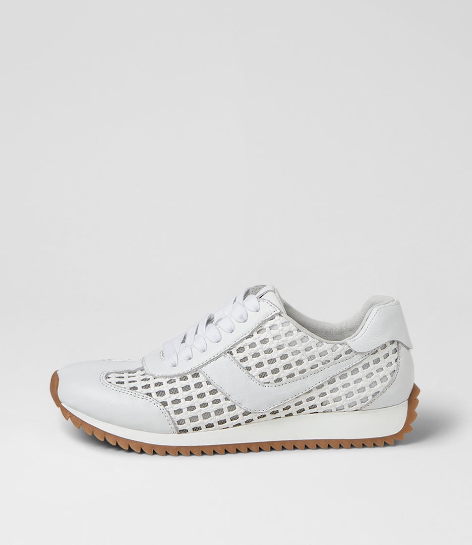 Diwa White Leather Woven Sneakers Diwa White Leather Woven Sneakers